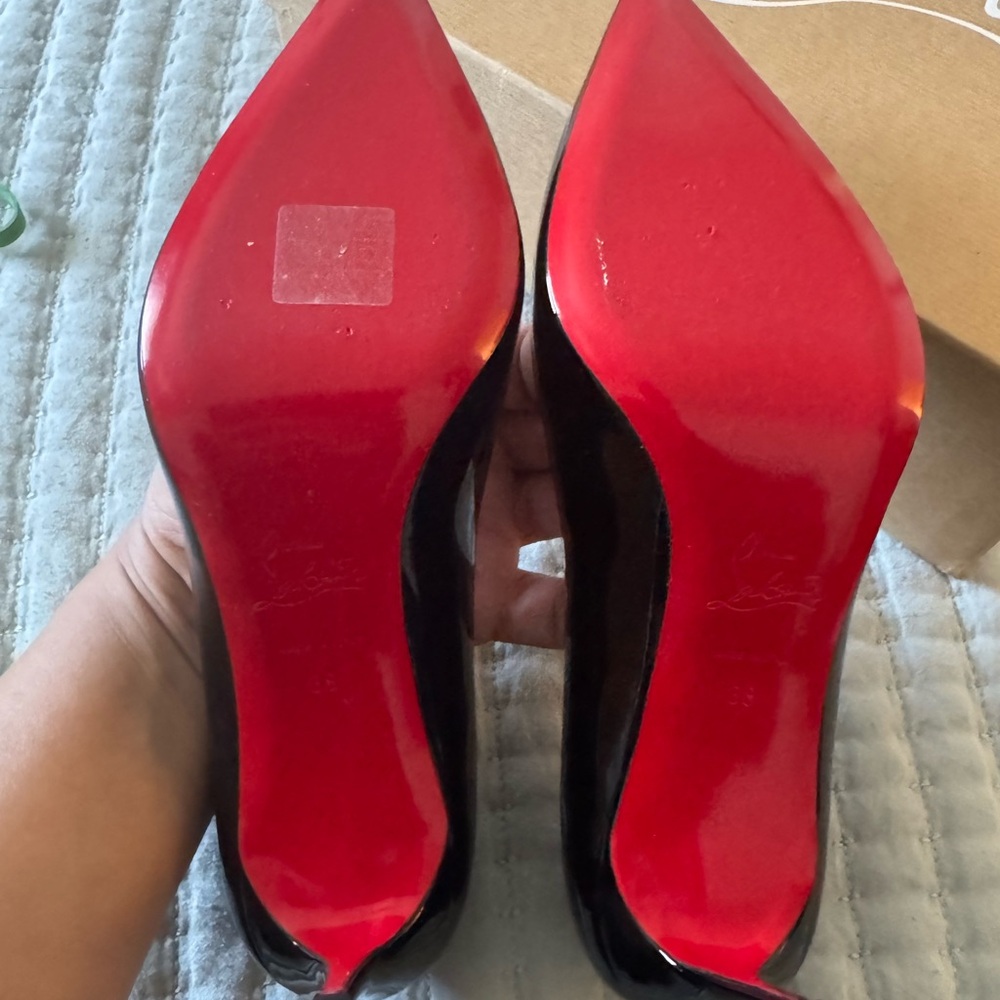 Christian Louboutin Black Patent Leather Heels - Picture 6 of 12
